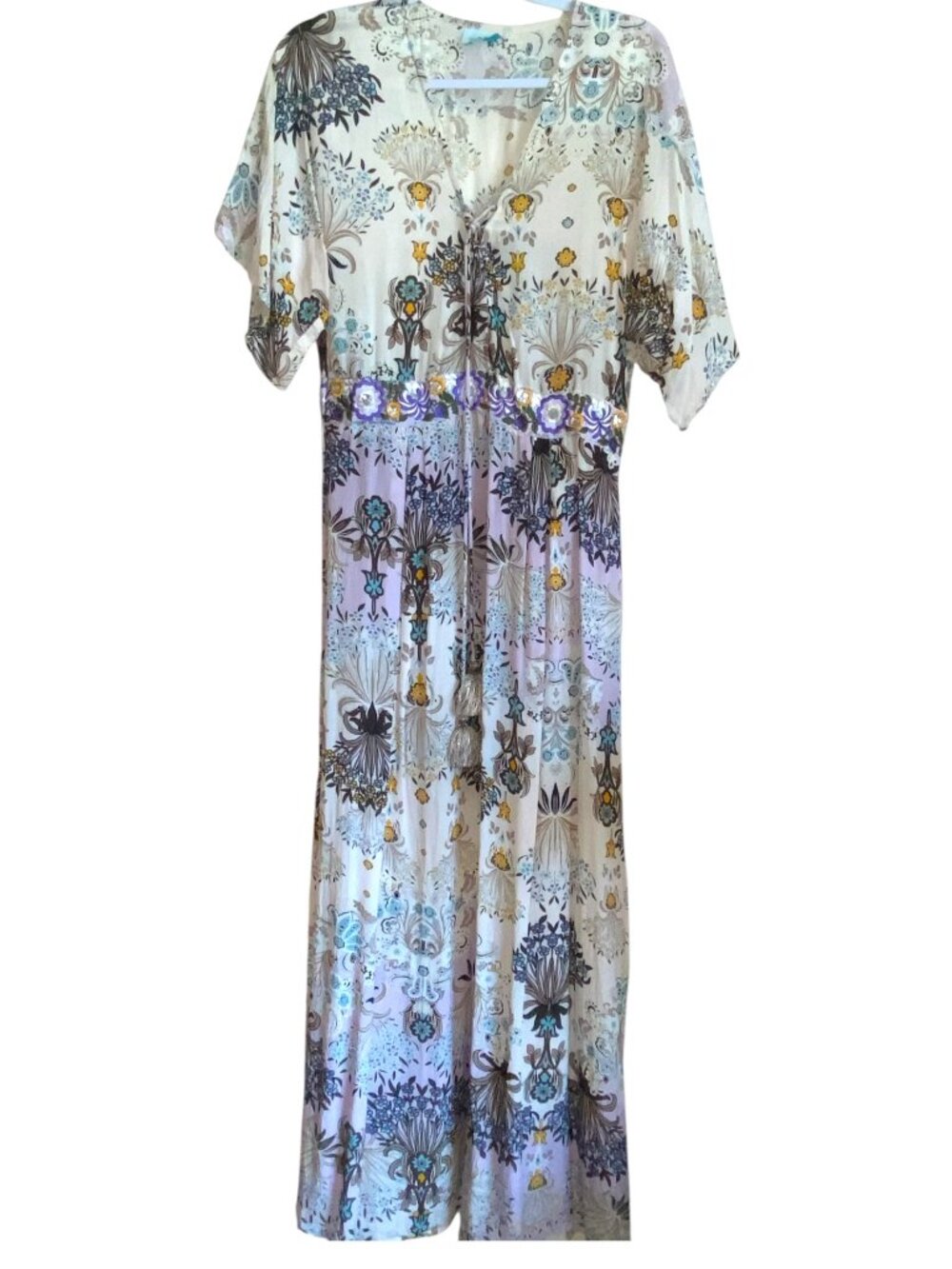 TAJ by Sabrina Crippa Floral Embroidered Maxi Dress XL